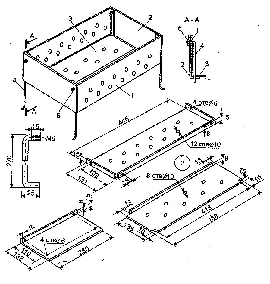 Схема разборного мангала