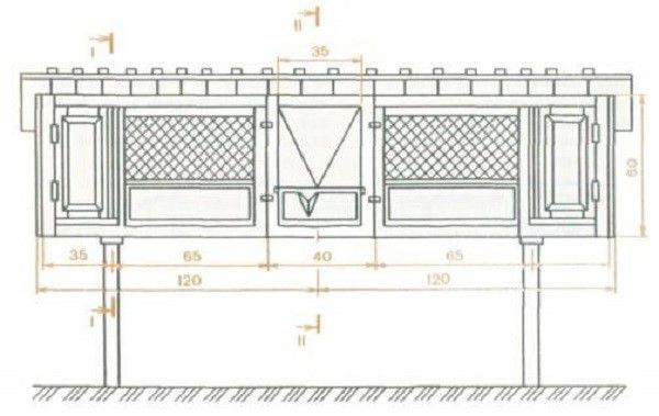 Чертеж клетки для кроликов