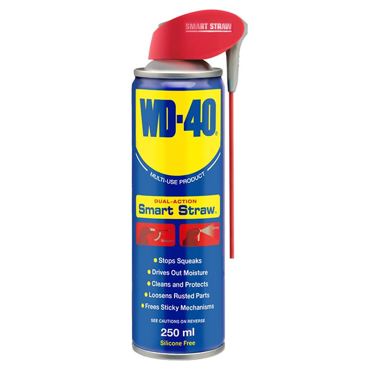 Для смазки следует использовать аэрозоль WD-40.