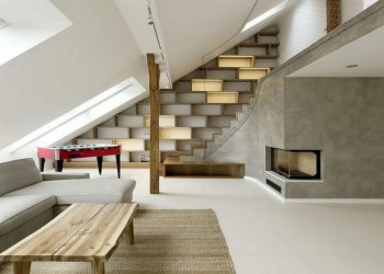 Гостиная с камином и лестницей: варианты стилей и решений