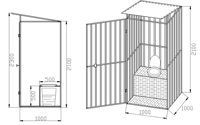 построить туалет на даче своими руками чертежи