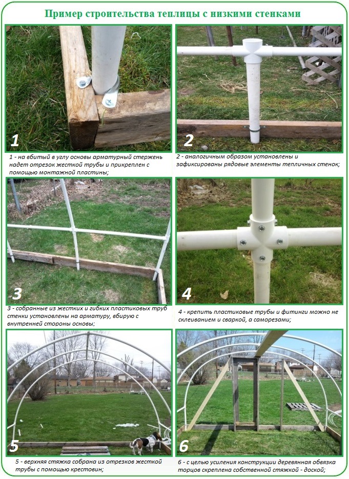 Пример строительства теплицы с низкими стенками (часть №1)