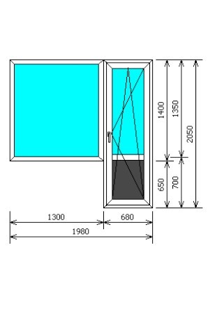 Размеры двери и окна на балкон