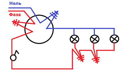 Схема-подключения-точечных-трех-светильников