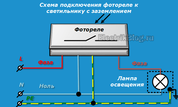 Схема включения фотореле