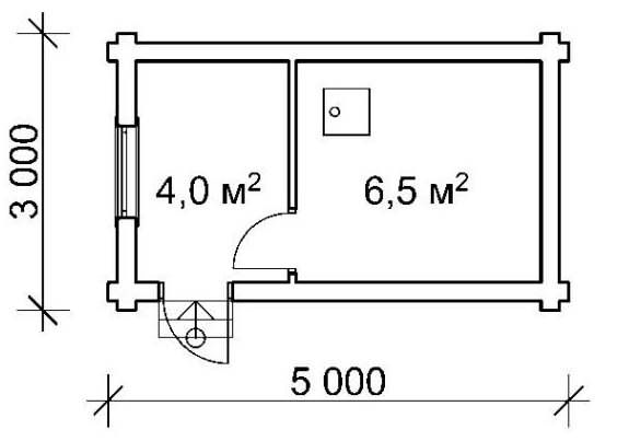 Проект бани из блоков 3х5 м (Б-126)