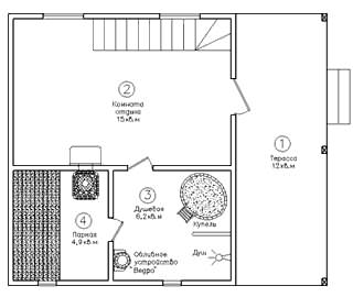 Проект двухэтажной бани 5х8 из пеноблоков