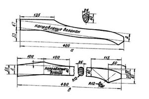 Чертеж топорища