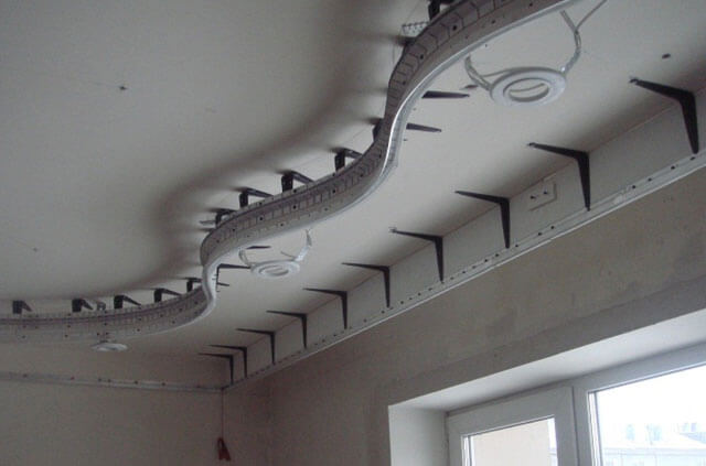 конструкции для многоуровневых натяжных потолков
