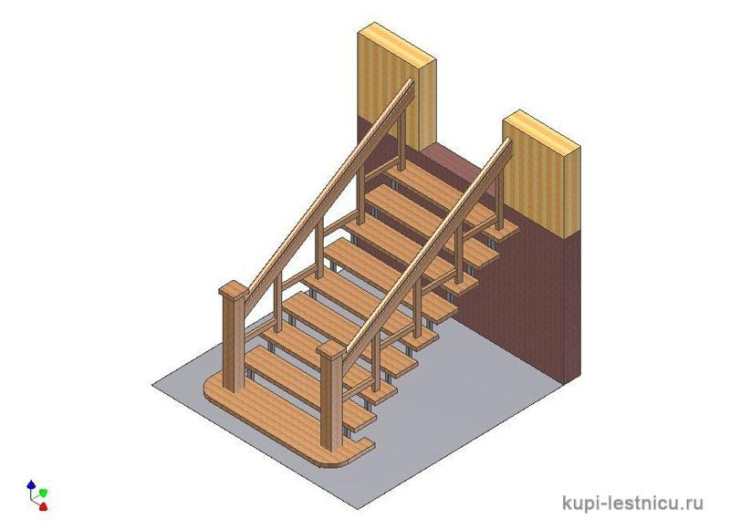Эскиз деревянной лестницы