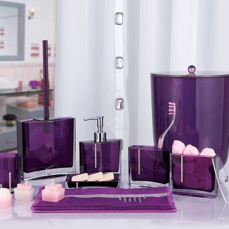 Фиолетовые аксессуары для ванной