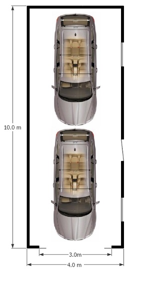 схема гаража на 1 или 2 машины 4 х 10 м