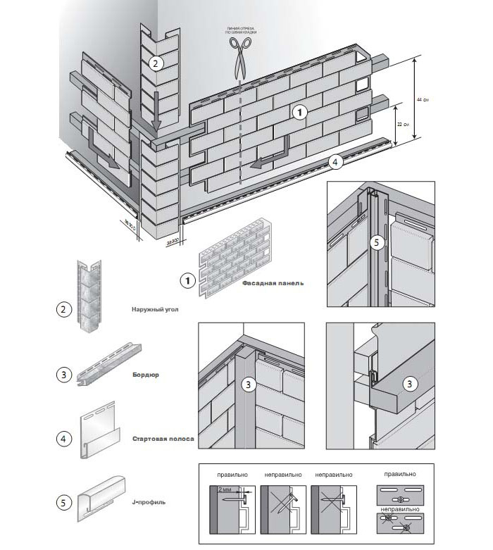 схема монтажа цокольного сайдинга