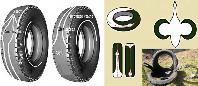 Как сделать лебедей из шин: пошаговый мастер-класс с фото