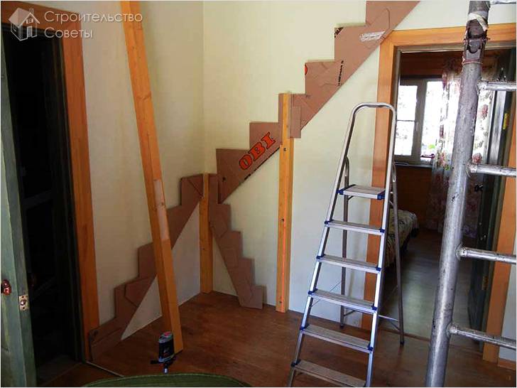 Макет лестницы из картона