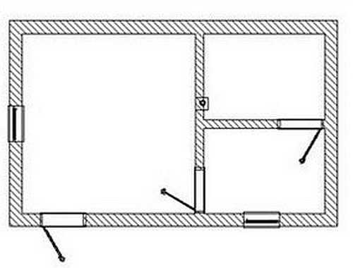 Планировка бани 3*4