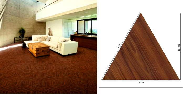 Размеры треугольной плитки и способ её использования в интерьере