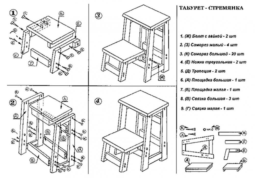 схема табурет-стремянка