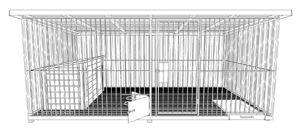 Чертёж вольера для крупной собаки