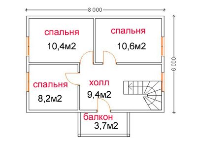 Представлен один из вариантов планировки.