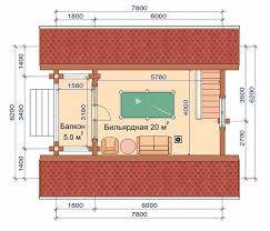Проект бани с бильярдной комнатой подарит по истине приятный отдых