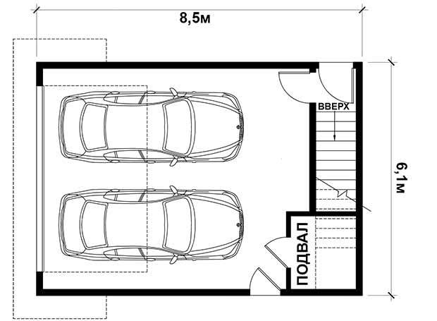 проект гаража с мансардой. план гаража