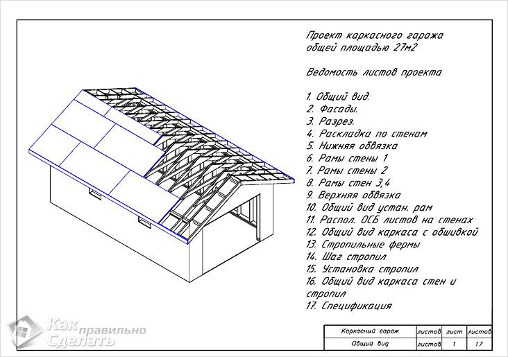 Проект каркасной постройки