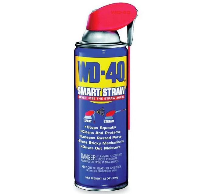 Для смазки подвижных элементов подойдёт WD-40