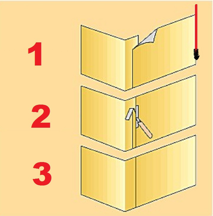 схема оклеивание внешнего угла