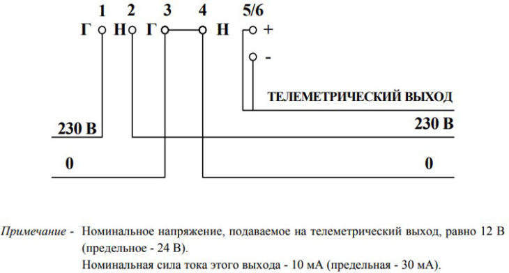 Схема подключения счётчика - Меркурий 201