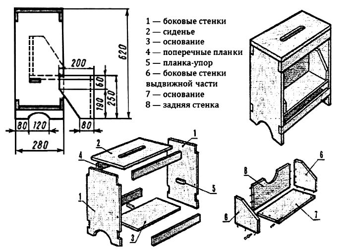 Схема стула-лестницы