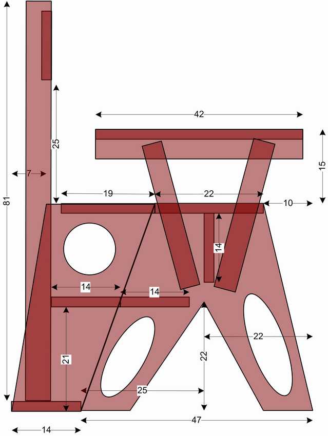Чертеж Кресло-стремянка своими руками