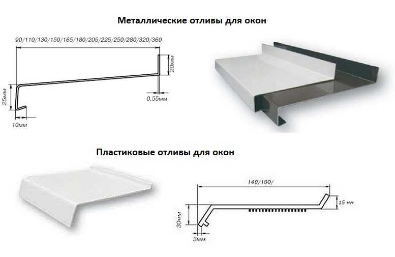 У металлических оконных отливов больше размерный ряд 