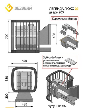 Везувий Легенда Люкс 22 КАМИН - это домашняя печь-камин, но для бани также может быть использована
