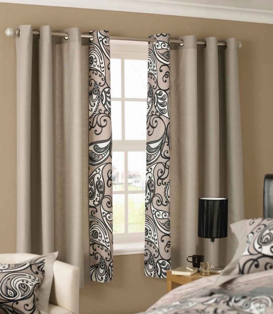 wonderful-beige-aztec-floral-pattern-polyester-grommet-top-window-curtain