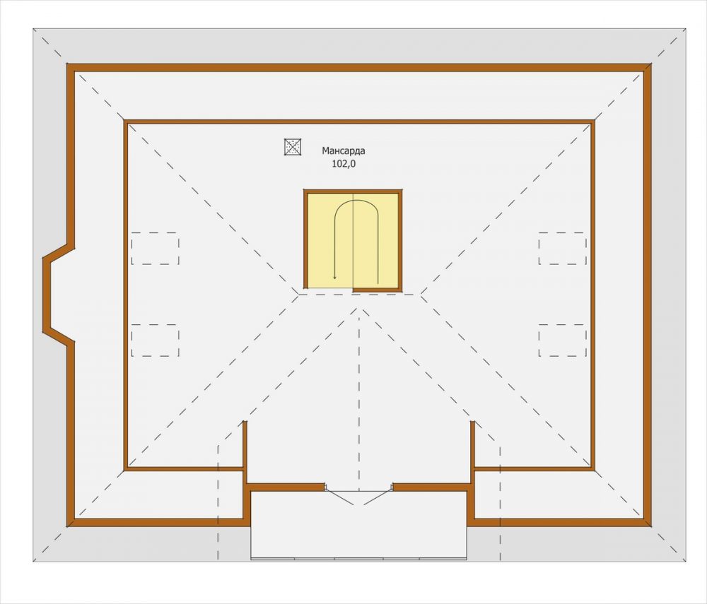 Планировка мансардного этажа проекта Зина 2