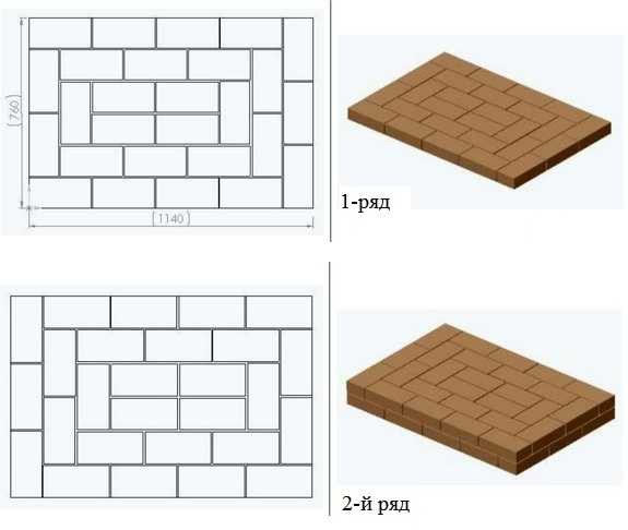 Выкладка кирпича. Схема
