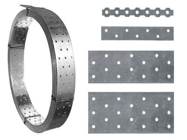 Часто на помощь приходит металлическая перфорированная лента