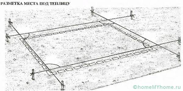 Разметка площадки под будущий парник