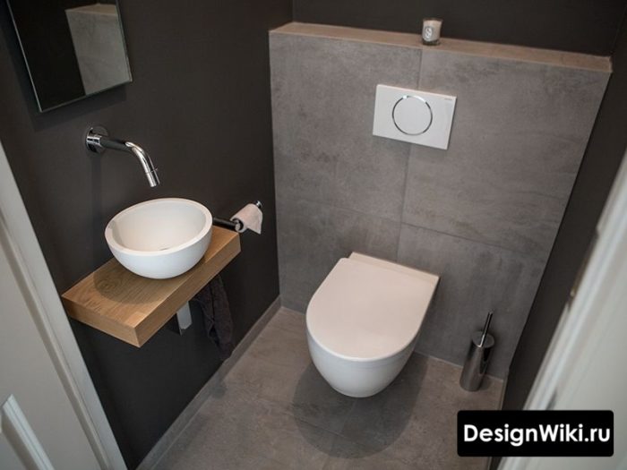 Современная идея дизайна туалета в стиле лофт