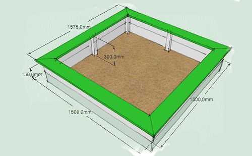 Схема детской песочницы