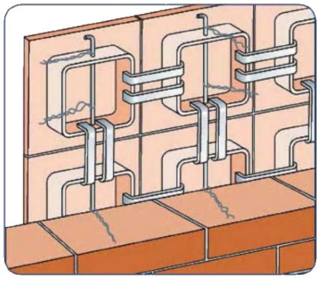 Схема крепления изразцов к камину