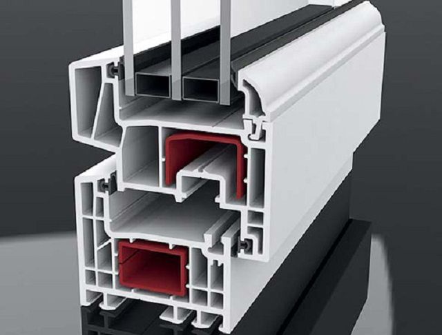 Схема расположения стеклопакета в ПВХ-профиле