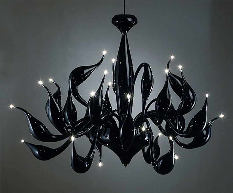 Lampadario Murano moderno LU 11 Nero