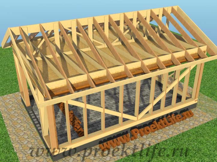 гараж-крыша стропильная система